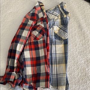Two Hollister snap button ups